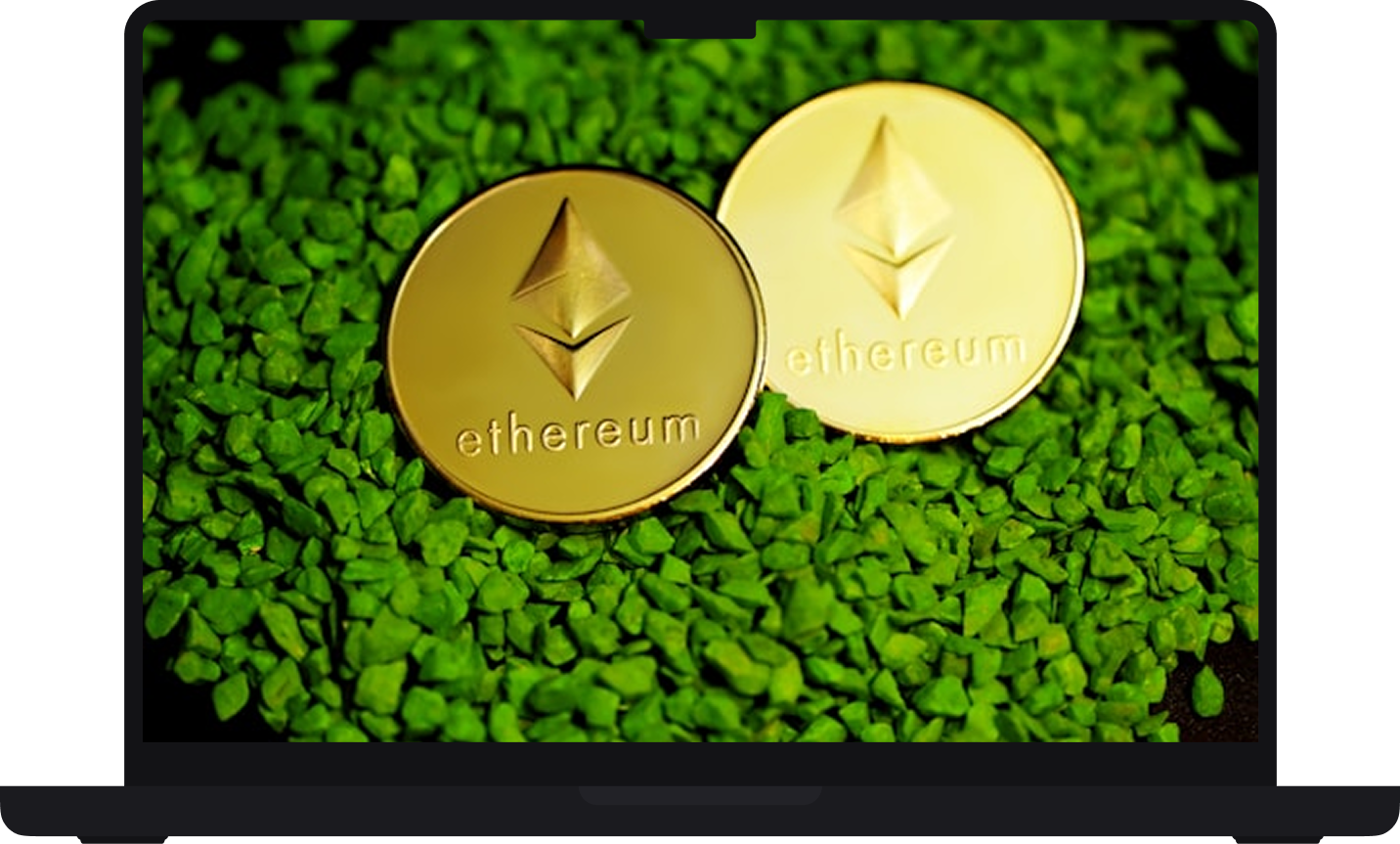 Finance Flow Crypto App on Laptop showing Ethereum